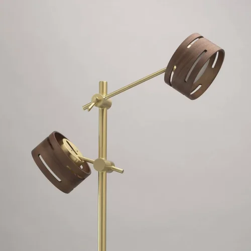 Настольная лампа LED Чил-аут 725030602 DeMarkt коричневая 2 лампы, основание золотое металл в стиле хай-тек  фото 7