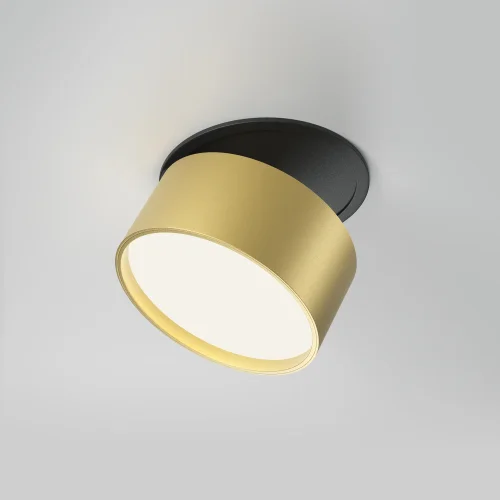 Светильник точечный LED Onda DL024-12W4K-BMG Maytoni матовый золото на 1 лампу, основание матовое золото чёрное в стиле современный хай-тек круглый фото 3
