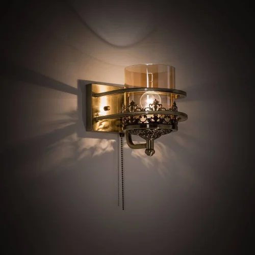Бра с выключателем Ориент CL464313 Citilux янтарный прозрачный на 1 лампа, основание бронзовое в стиле классический  фото 4