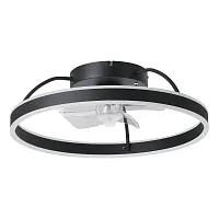 Люстра c вентилятором LED с пультом Marinella 35193 Eglo чёрная на 1 лампу, основание чёрное в стиле современный хай-тек с пультом