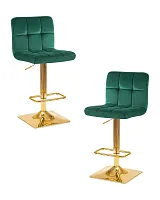 Стул барный набор 2 шт. SET-2 5016-LM GOLDIE, цвет сиденья зеленый (MJ9-88), цвет основания золото Dobrin, /велюр, ножки/металл/золотой, размеры - 940*1150***420*520 Стул барный набор 2 шт. SET-2 5016-LM GOLDIE, цвет сиденья зеленый (MJ9-88), цвет основания золото Dobrin, /велюр, ножки/металл/золотой, размеры - 940*1150***420*520