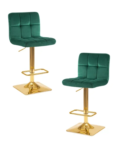 Стул барный набор 2 шт. SET-2 5016-LM GOLDIE, цвет сиденья зеленый (MJ9-88), цвет основания золото Dobrin, /велюр, ножки/металл/золотой, размеры - 940*1150***420*520 Стул барный набор 2 шт. SET-2 5016-LM GOLDIE, цвет сиденья зеленый (MJ9-88), цвет основания золото Dobrin, /велюр, ножки/металл/золотой, размеры - 940*1150***420*520