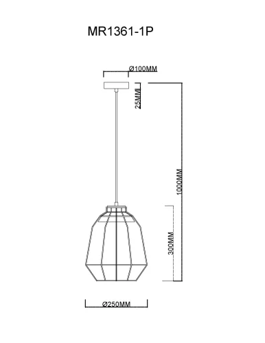 Светильник подвесной Hill MR1361-1P MyFar чёрный 1 лампа, основание чёрное в стиле современный лофт  фото 5