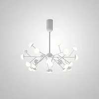 Люстра потолочная HILVI D68 White 193519-23 ImperiumLoft белая на 24 лампы, основание белое в стиле современный 