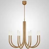 Люстра потолочная LAURA L6 193441-23 ImperiumLoft белая на 6 ламп, основание латунь в стиле современный Люстра потолочная LAURA L6 193441-23 ImperiumLoft белая на 6 ламп, основание латунь в стиле современный
