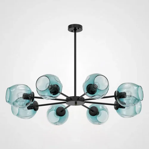 Люстра на штанге MARINE B 8 Black/Blue 189683-26 ImperiumLoft голубая на 8 ламп, основание чёрное в стиле скандинавский Люстра на штанге MARINE B 8 Black/Blue 189683-26 ImperiumLoft голубая на 8 ламп, основание чёрное в стиле скандинавский