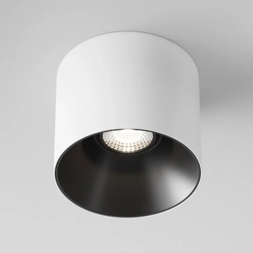 Светильник накладной Alfa LED C064CL-01-25W4K-RD-WB Maytoni белый чёрный 1 лампа, основание белое в стиле современный хай-тек круглый фото 3