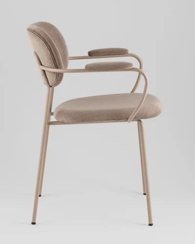 Стул Кэрол, коричневый, бежевые ножки УТ000040242 Stool Group, коричневый/вельвет, ножки/металл/бежевый, размеры - *770**** фото 6