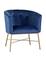 Кресло Шале, велюр синий УТ000005600 Stool Group, синий/велюр, ножки/металл/44483, размеры - ****670*620мм