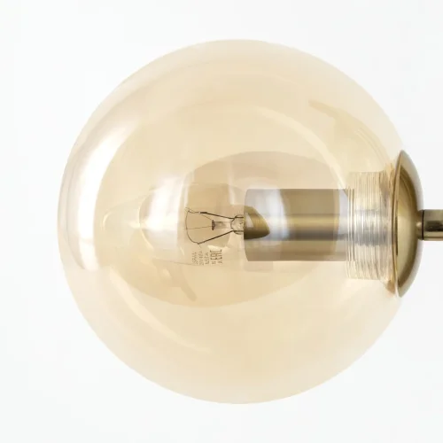 Настольная лампа Лорен CL146823 Citilux янтарная 2 лампы, основание бронзовое металл в стиле современный молекула шар фото 6