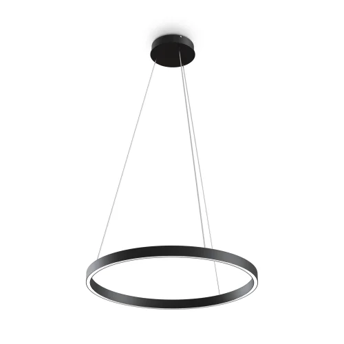 Светильник подвесной LED Rim MOD058PL-L32BK Maytoni чёрный 1 лампа, основание чёрное в стиле современный хай-тек минимализм кольца
