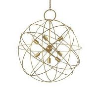 Люстра подвесная KONSE SP7 Ideal Lux золотая на 7 ламп, основание золотое в стиле современный 