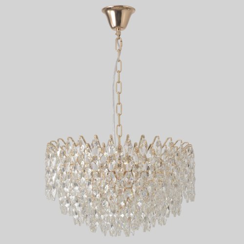 Люстра подвесная HEDONIST SP12 Crystal Lux золотая на 12 ламп, основание золотое в стиле классический фото 3