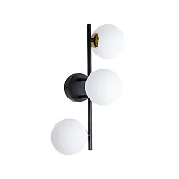 Бра Gemini A2243PL-3BK Arte Lamp белый на 3 лампы, основание чёрное в стиле современный шар
