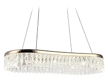 Люстра подвесная LED TR49737 Ambrella light прозрачная на 1 лампа, основание золотое в стиле современный хай-тек 