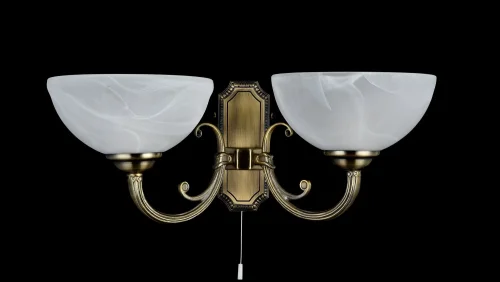 Бра Herbert FR2012-WL-02-BZ Freya белый на 2 лампы, основание бронзовое в стиле классический  фото 2