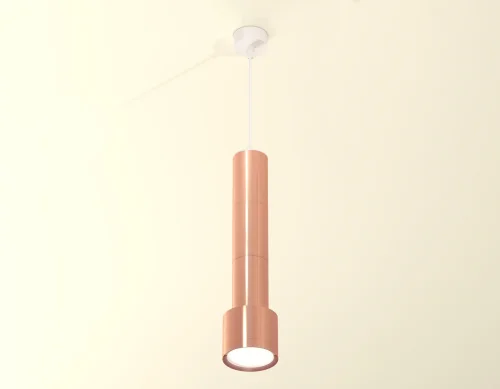 Светильник подвесной XP8122001 Ambrella light розовый 1 лампа, основание белое в стиле хай-тек  фото 2
