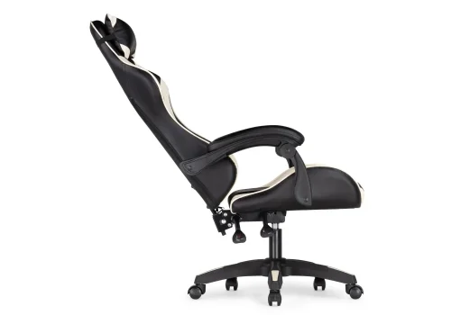 Кресло игровое Rodas black / cream 15243 Woodville, бежевый/искусственная кожа, ножки/пластик/чёрный, размеры - *1310***670*600 фото 7