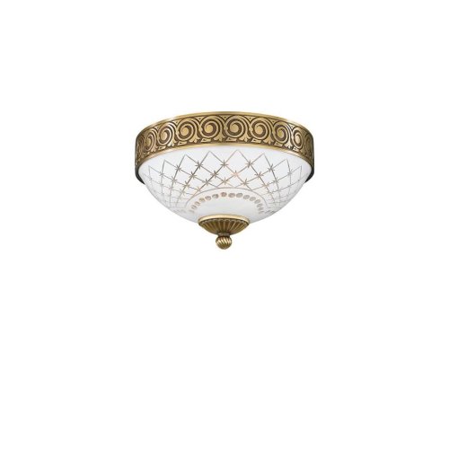Люстра потолочная  PL 7012/2 Reccagni Angelo белая на 2 лампы, основание античное бронза в стиле классический 