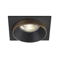 Светильник точечный CLT 044C1 BL-BL-GO Crystal Lux чёрный на 1 лампу, основание чёрное в стиле современный квадратный