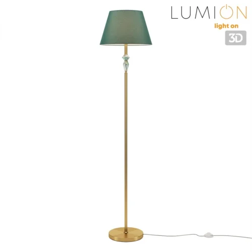 Торшер Vermont 8275/1F Lumion зелёный на 1 лампу, основание латунь в стиле классический фото 3