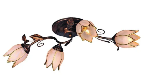 Люстра потолочная Bugey OML-36507-04 Omnilux белая на 4 лампы, основание коричневое в стиле современный 