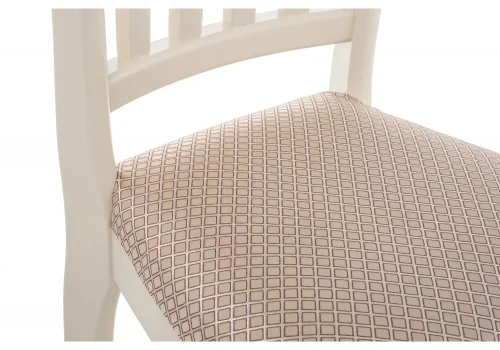 Деревянный стул Виньетта бежевый 371205 Woodville, бежевый/ткань, ножки/массив березы дерево/молочный, размеры - ****440*500 фото 7