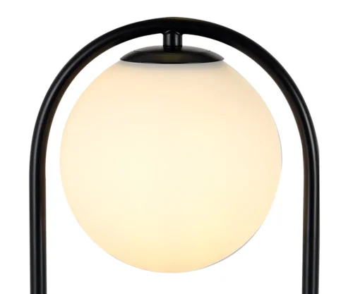 Настольная лампа Кенти 07631-8,19 Kink Light белая 1 лампа, основание чёрное металл в стиле современный шар фото 2