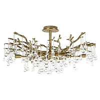 Люстра потолочная Coral 10351/800C AB LOFT IT прозрачная на 10 ламп, основание античное бронза в стиле современный флористика арт-деко ветви