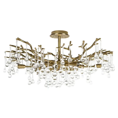 Люстра потолочная Coral 10351/800C AB LOFT IT прозрачная на 10 ламп, основание античное бронза в стиле современный флористика арт-деко ветви