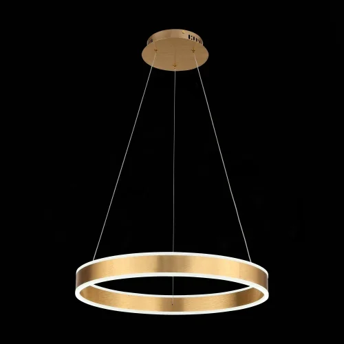 Люстра подвесная ЛЕД Онз (Onze) SL944.203.01 ST-Luce золотая на 1 лампу, основание золотое в стиле хай-тек кольца