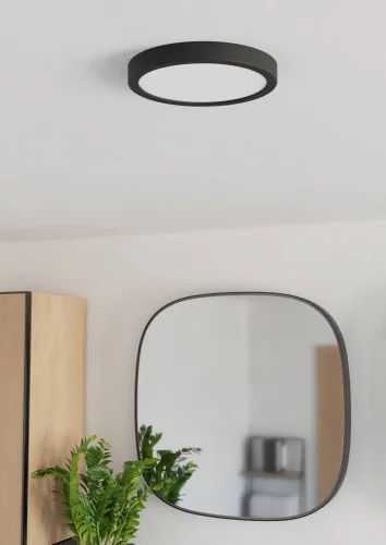 Светильник потолочный LED Fueva 901325 Eglo белый на 1 лампу, основание чёрное в стиле современный круглый фото 3