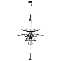 Светильник подвесной Star 10141/600 Black LOFT IT чёрный на 2 лампы, основание чёрное в стиле арт-деко 