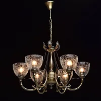 Люстра подвесная Аманда 481011506 MW-Light прозрачная на 6 ламп, основание античное бронза в стиле классический 