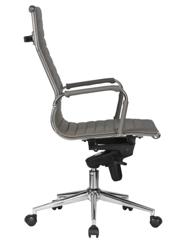 Офисное кресло для руководителей 101F-LMR CLARK, цвет сиденья серый Dobrin, серый/экокожа, ножки/металл/хром, размеры - 1090*1150***680*680 фото 3