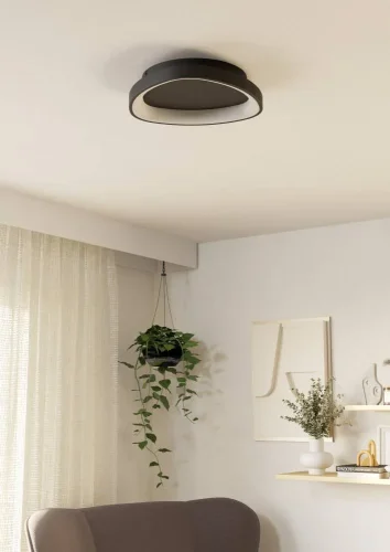 Светильник потолочный LED Loretello 901584 Eglo чёрный на 1 лампу, основание чёрное в стиле современный круглый фото 5