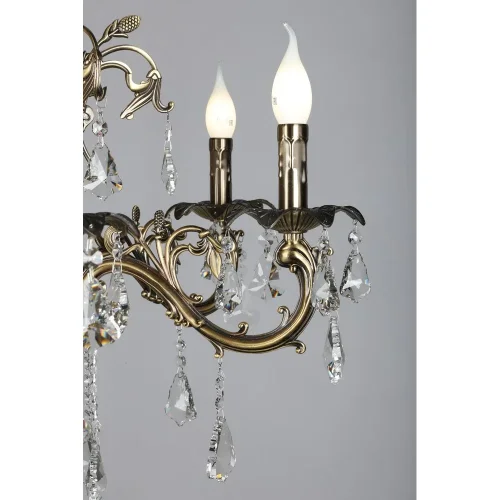 Люстра подвесная Catanzaro OML-30813-06 Omnilux бежевая на 6 ламп, основание бронзовое в стиле классический фото 11