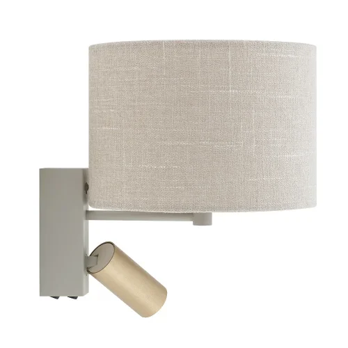 Бра с выключателем Santana A 11654-NW Nowodvorski бежевый на 1 лампу, основание золотое в стиле современный для чтения фото 3