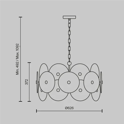 Люстра подвесная Aster MOD007PL-08G Maytoni прозрачная янтарная на 8 ламп, основание золотое в стиле арт-деко современный фото 3