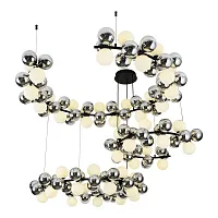 Люстра подвесная Honolulu LSP-6067 Lussole белая на 51 лампу, основание чёрное в стиле современный молекула шар Люстра подвесная Honolulu LSP-6067 Lussole белая на 51 лампу, основание чёрное в стиле современный молекула шар