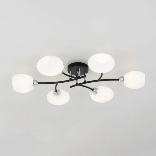 Люстра потолочная Флорида CL148165 Citilux белая на 6 ламп, основание чёрное в стиле современный  фото 4