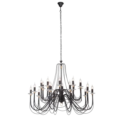 Люстра подвесная V1044/20 Vitaluce без плафона на 20 ламп, основание чёрное в стиле классический Люстра подвесная V1044/20 Vitaluce без плафона на 20 ламп, основание чёрное в стиле классический