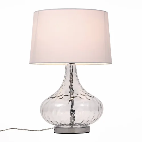 Настольная лампа AMPOLLA SL973.104.01 St-Luce белая 1 лампа, основание хром стекло металл в стиле современный 