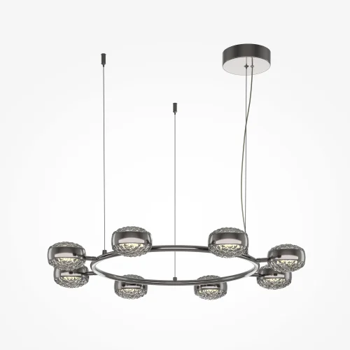 Люстра подвесная LED Mind MOD299PL-L80BC3K Maytoni серая на 1 лампу, основание чёрное в стиле современный шар фото 3