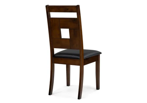 Деревянный стул Kubik dirty oak / black 15525 Woodville, чёрный/искусственная кожа, ножки/массив гевеи/коричневый, размеры - ****470*490 фото 5