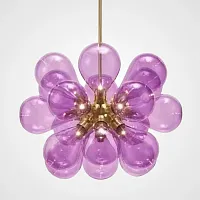 Люстра потолочная GRAPE MILK Pink 219501-23 ImperiumLoft розовая на 18 ламп, основание латунь в стиле минимализм 