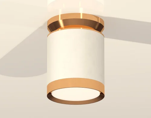 Светильник накладной XS8141030 Ambrella light белый 1 лампа, основание золотое в стиле хай-тек круглый фото 3