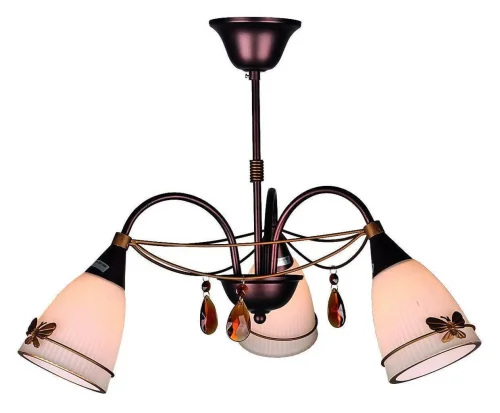 Люстра потолочная Soria OML-36307-03 Omnilux белая на 3 лампы, основание коричневое в стиле современный 
