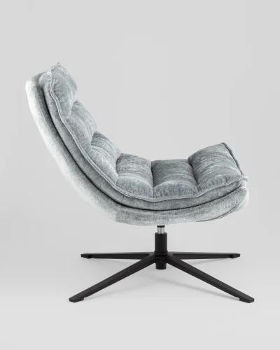 Кресло лаунж Lazy, серый УТ000038981 Stool Group, серый/букле, ножки//чёрный, размеры - ****750*860мм фото 6