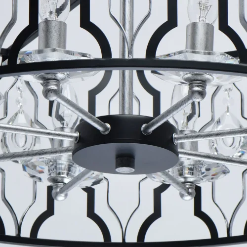Люстра подвесная лофт Альгеро 285011908 MW-Light чёрная на 8 ламп, основание чёрное в стиле лофт  фото 10